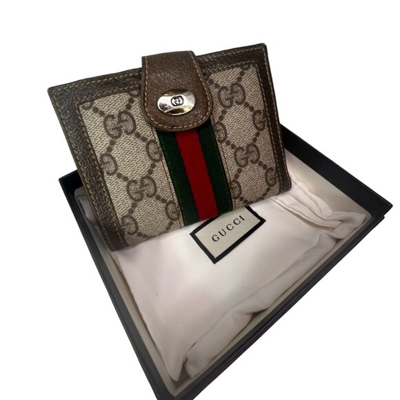 GUCCI Vintage Web GG Logo Bifold Wallet - EUC! - Picture 1 of 11